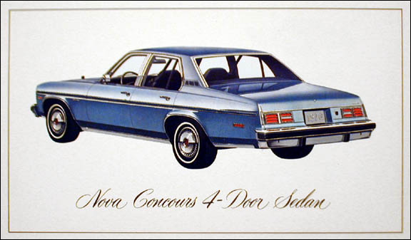 1976 Nova Concours 4 Door Sedan PostCard